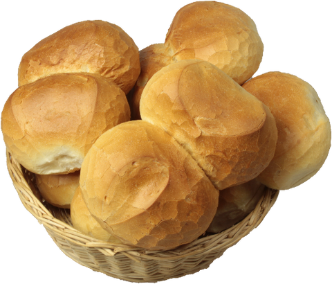 Korb mit Doppelsemmeln (Weizenbrötchen)