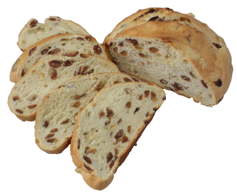 halbes Osterbrot mit Scheiben