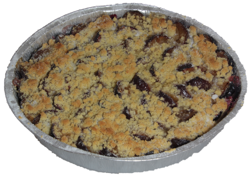runder Pflaumenkuchen in der Assiette