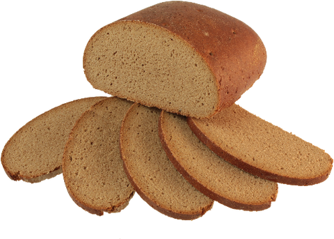 halbes Roggenvollkornbrot mit Scheiben