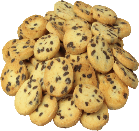 Mürbeteigkekse mit eingebackenen Schokoladentröpfchen