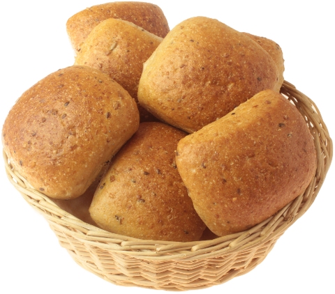 Korb mit Schwedenbrötchen (Mehrkornbrötchen)