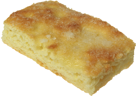 Stück Zuckerkuchen aus Kartoffelteig